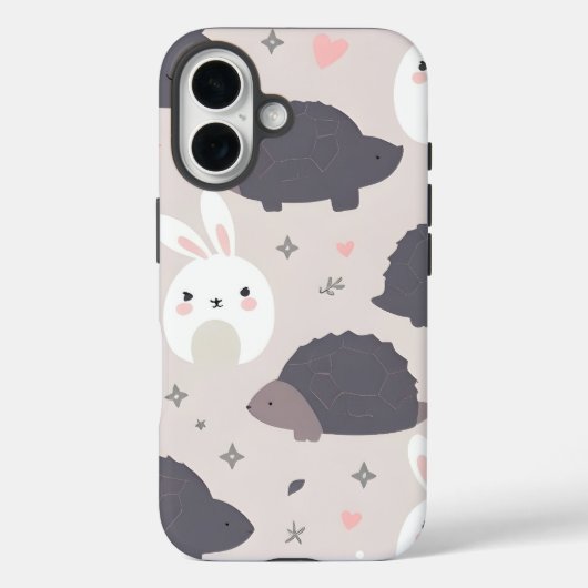 Coques Case-Mate iPhone Animaux Géométriques Mignons en Pastel (Verso)