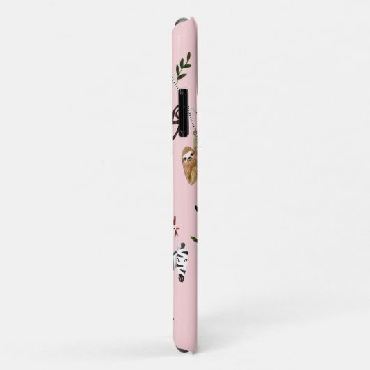 Coques Case-Mate iPhone Animaux Parents Roses & Zebra Motif mignon (Dos/Droite)