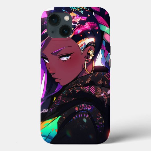 Coques Case-Mate iPhone Anime Girl African American Art (Verso)