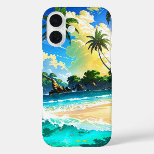 Coques iPhone 16 Anime Tropical Beach Paradise