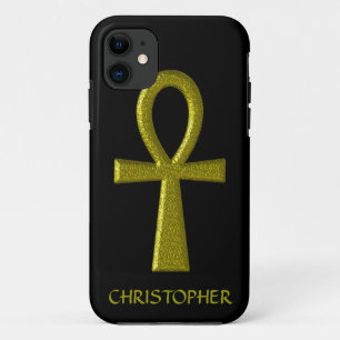 Coque iPhone 11 Ankh en or élégant