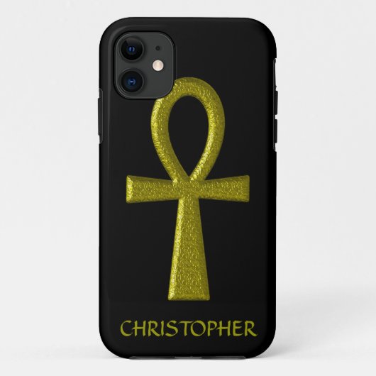 Coques Case-Mate iPhone Ankh en or élégant (Dos)
