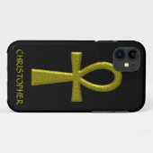 Coques Case-Mate iPhone Ankh en or élégant (Dos (Horizontal))