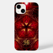 Coques Case-Mate iPhone Ankh Energy Red+Or Monogramme personnalisé (Verso)
