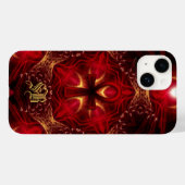 Coques Case-Mate iPhone Ankh Energy Red+Or Monogramme personnalisé (Verso (horizontal))