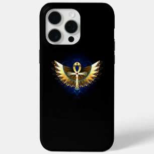 Coque iPhone 15 Pro Max Ankh or avec ailes