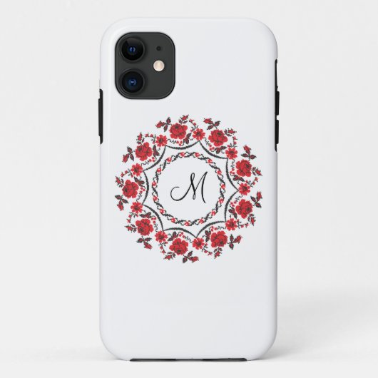 Coques Case-Mate iPhone Anneau rose Monogramme personnalisé initial (Dos)