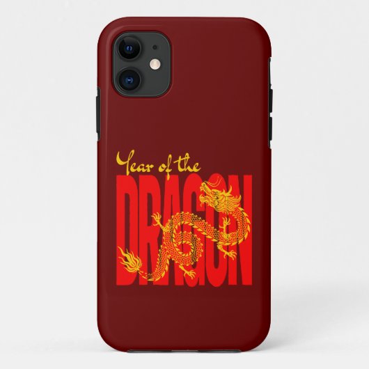 Coques Case-Mate iPhone Année de l'or rouge Dragon (Dos)