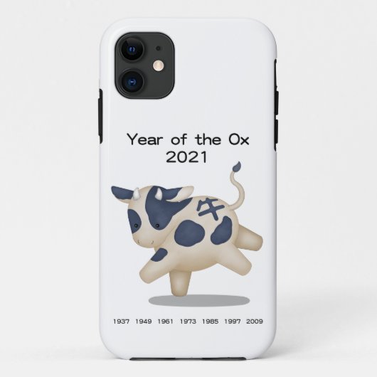 Coques Case-Mate iPhone Année de l'Ox Cute Zodiac Animal 2021 (Dos)