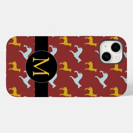 Coques Case-Mate iPhone Année du chien Zodiac Anniversaire Monogramme iPC (Verso (horizontal))
