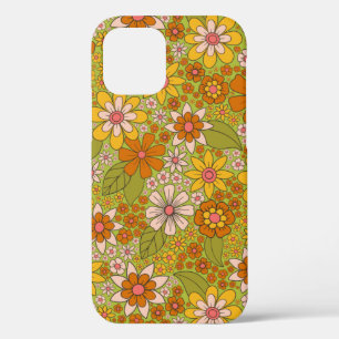 Case-Mate iPhone Case Années 1960, 1970 Vert & Orange Retro Floral