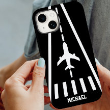 Anniversaire Avion Atterrissage Piste Noir et Blan