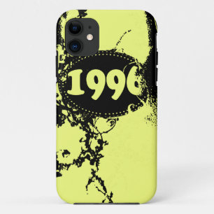 Coque Case-Mate Pour iPhone Anniversaire et depuis 1996 vintage (Jaune, Noir)