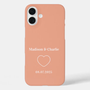 Coques iPhone 16 Plus Anniversaire minimaliste du Mariage d'amour