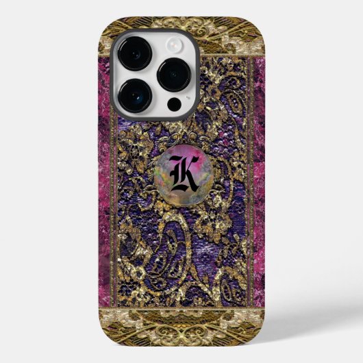 Coques Case-Mate iPhone Anselme Kean Élégant Monogramme victorien (Verso)