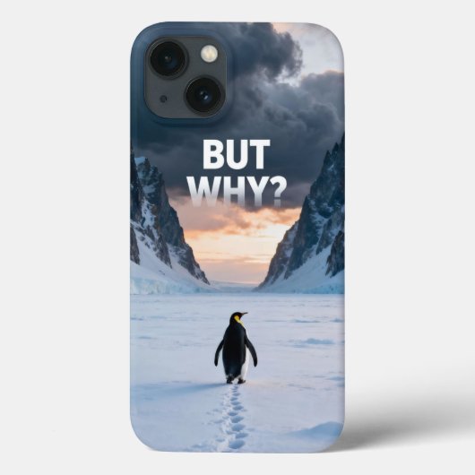 Coques Case-Mate iPhone Antarctic Solitude: Penguin "But Why?" Quest Art (Verso)