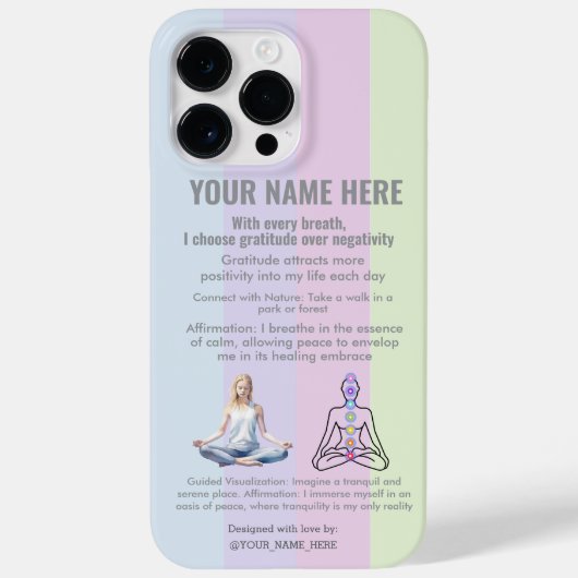 Coques Case-Mate iPhone ANTI-Stress YOGA CHAKRA PEACE GRATITUDE (Verso)