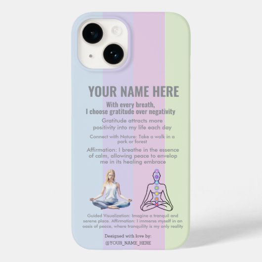 Coques Case-Mate iPhone ANTI-Stress YOGA CHAKRA PEACE GRATITUDE (Verso)