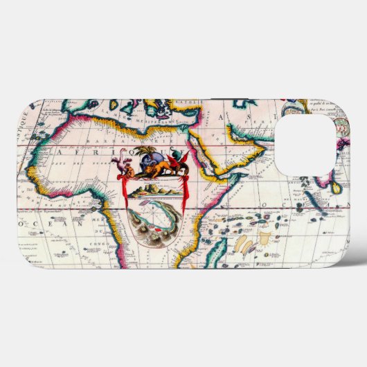 Coques Case-Mate iPhone Antique carte de l'Afrique de 1687 (Verso (horizontal))