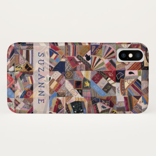 Coques Case-Mate iPhone Antique Crazy Quilt Patchwork (Dos (Horizontal))
