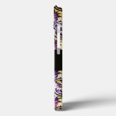 Coques Case-Mate iPhone ANTIQUE DAMASK Violet Améthyste Monogramme noir (Verso / Gauche)