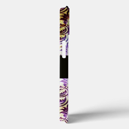 Coques Case-Mate iPhone ANTIQUE DAMASK Violet Améthyste Monogramme noir (Verso / Droite)