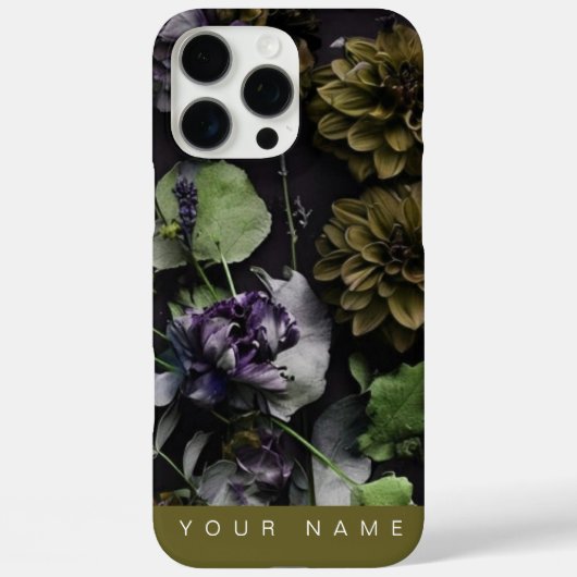 Coques Case-Mate iPhone Antique en fleur foncée (Verso)