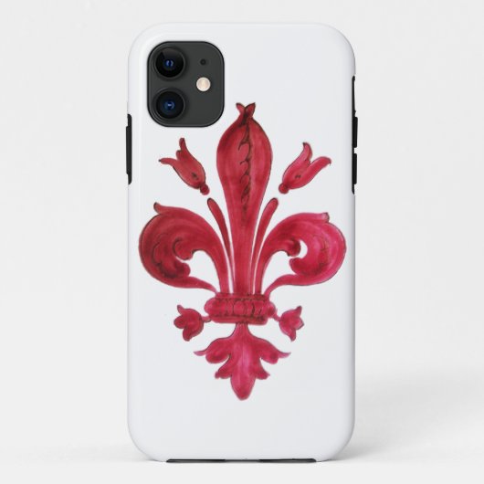 Coques Case-Mate iPhone ANTIQUE FLEUR ROUGE DE LIS EN Héraldique BLANC (Dos)