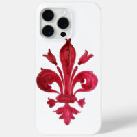 ANTIQUE FLEUR ROUGE DE LIS EN Héraldique BLANC