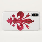 Coques Case-Mate iPhone ANTIQUE FLEUR ROUGE DE LIS EN Héraldique BLANC (Dos (Horizontal))