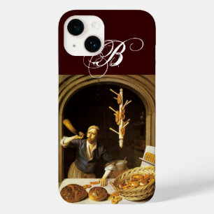 COQUES POUR iPhone ANTIQUE OVEN BAKER, BAKERY PAIN SHOP MONOGRAMME