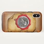 Coques Case-Mate iPhone ANTIQUE OWL SILVER RED WAX SEAL parchemin (Dos (Horizontal))