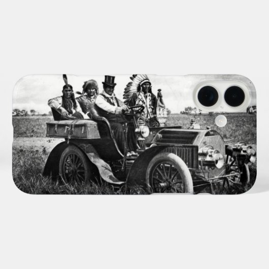 Coques Case-Mate iPhone APACHES ET GERONIMO CONDUITE MOTOR CAR Noir Blanc (Verso (horizontal))