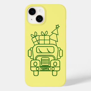 Coque Pour iPhone 14 Aperçu camion de Noël Père Noël voiture vue avant
