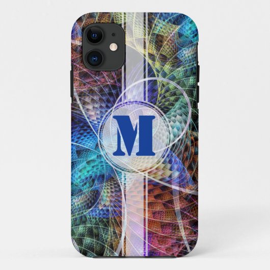 Coques Case-Mate iPhone Apophyse Abstraite Fractale X + votre monogramme (Dos)