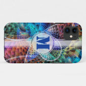 Coques Case-Mate iPhone Apophyse Abstraite Fractale X + votre monogramme (Dos (Horizontal))