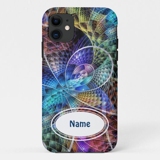 Coques Case-Mate iPhone Apophyse Abstraite Fractale X + votre texte (Dos)