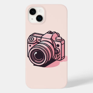 Coque Pour iPhone 14 Plus Appareil photo numérique reflex tendance rose pers