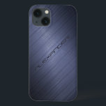 Case-Mate iPhone Case Apparence en aluminium brossé bleu foncé Monogramm<br><div class="desc">Motif en aluminium brossé bleu foncé. monogramme personnalisé et optionnel. Le design est disponible sur d'autres produits et peut être demandé sur n'importe quel produit que nous offrons à Zazzle.</div>