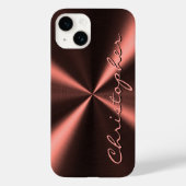 Coques Case-Mate iPhone Apparence métallique radiale personnalisée - Cuivr (Verso)