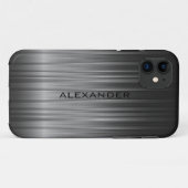 Coques Case-Mate iPhone Apparence noire brillante en fibre de carbone (Dos (Horizontal))