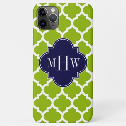 Coques Case-Mate iPhone Apple Green Wt Moroccan #5 Navy 3 Monogram initial (Dos)