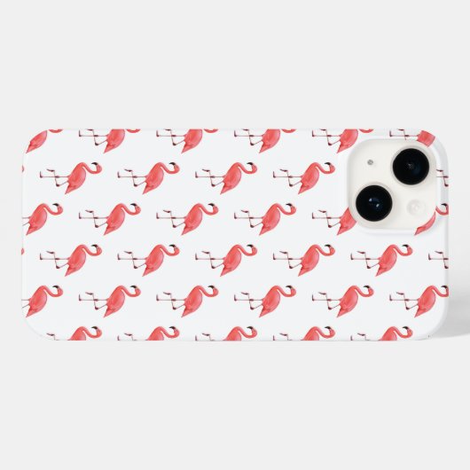 Coques Case-Mate iPhone Apple iPhone 14 Coque-Flamant rose (Verso (horizontal))