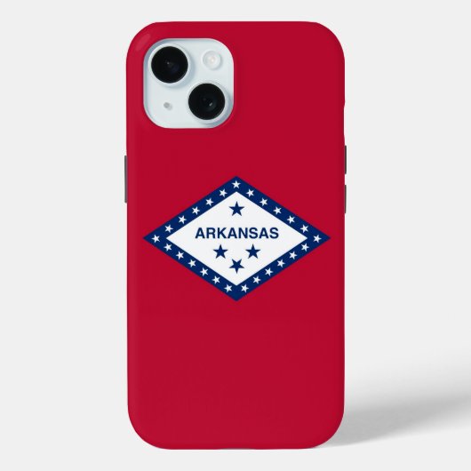 Coques Case-Mate iPhone Apple iPhone 15 Coque-Mate avec drapeau Arkansas (Verso)