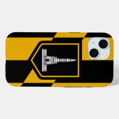 Coques Case-Mate iPhone Apple iPhone 15 Coque-Mate avec drapeau Baltimore (Verso (horizontal))