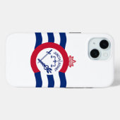 Coques Case-Mate iPhone Apple iPhone 15 Coque-Mate avec drapeau Cincinnati (Verso (horizontal))