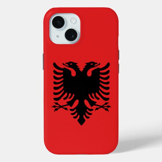 Coques Case-Mate iPhone Apple iPhone 15 Coque-Mate avec drapeau d'Albanie (Verso)