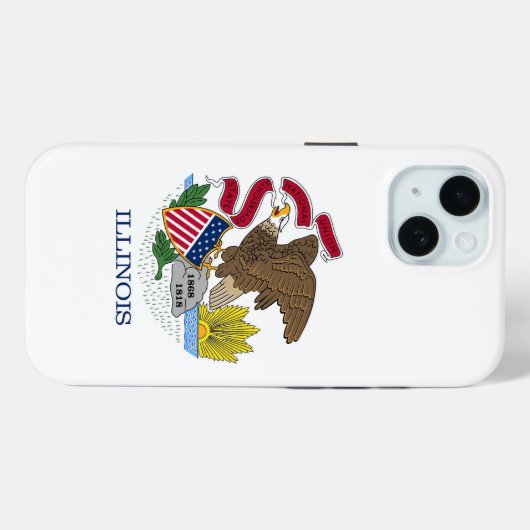 Coques Case-Mate iPhone Apple iPhone 15 Coque-Mate avec drapeau Illinois (Verso (horizontal))