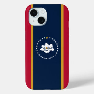 Coque Pour iPhone 15 Apple iPhone 15 Coque-Mate avec drapeau Mississipp