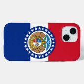 Coques Case-Mate iPhone Apple iPhone 15 Coque-Mate avec drapeau Missouri (Verso (horizontal))